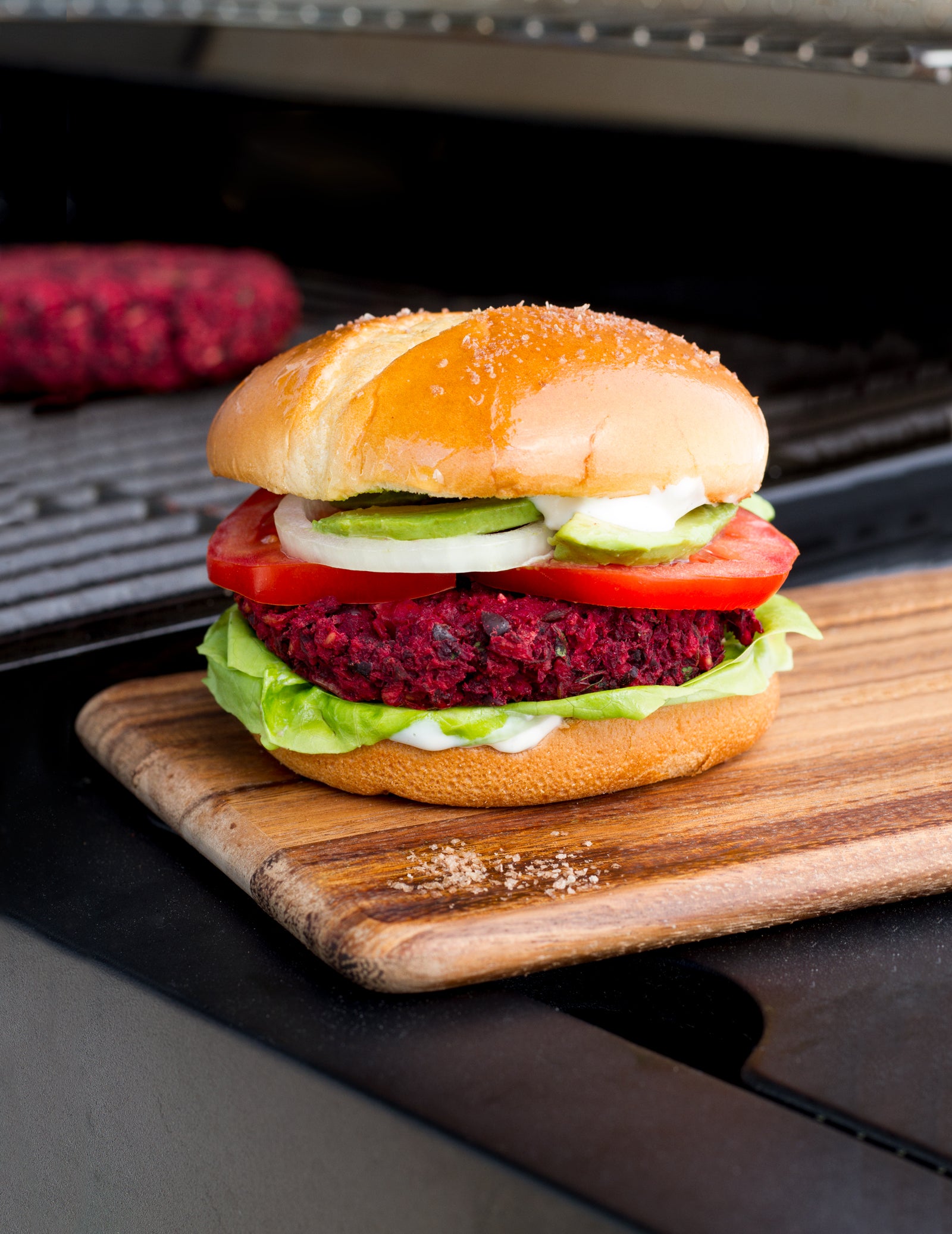 the best veggie burger: smoked beet burger