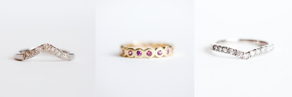 Diamond and Ruby wedding rings from Audrey Claude Jewellery