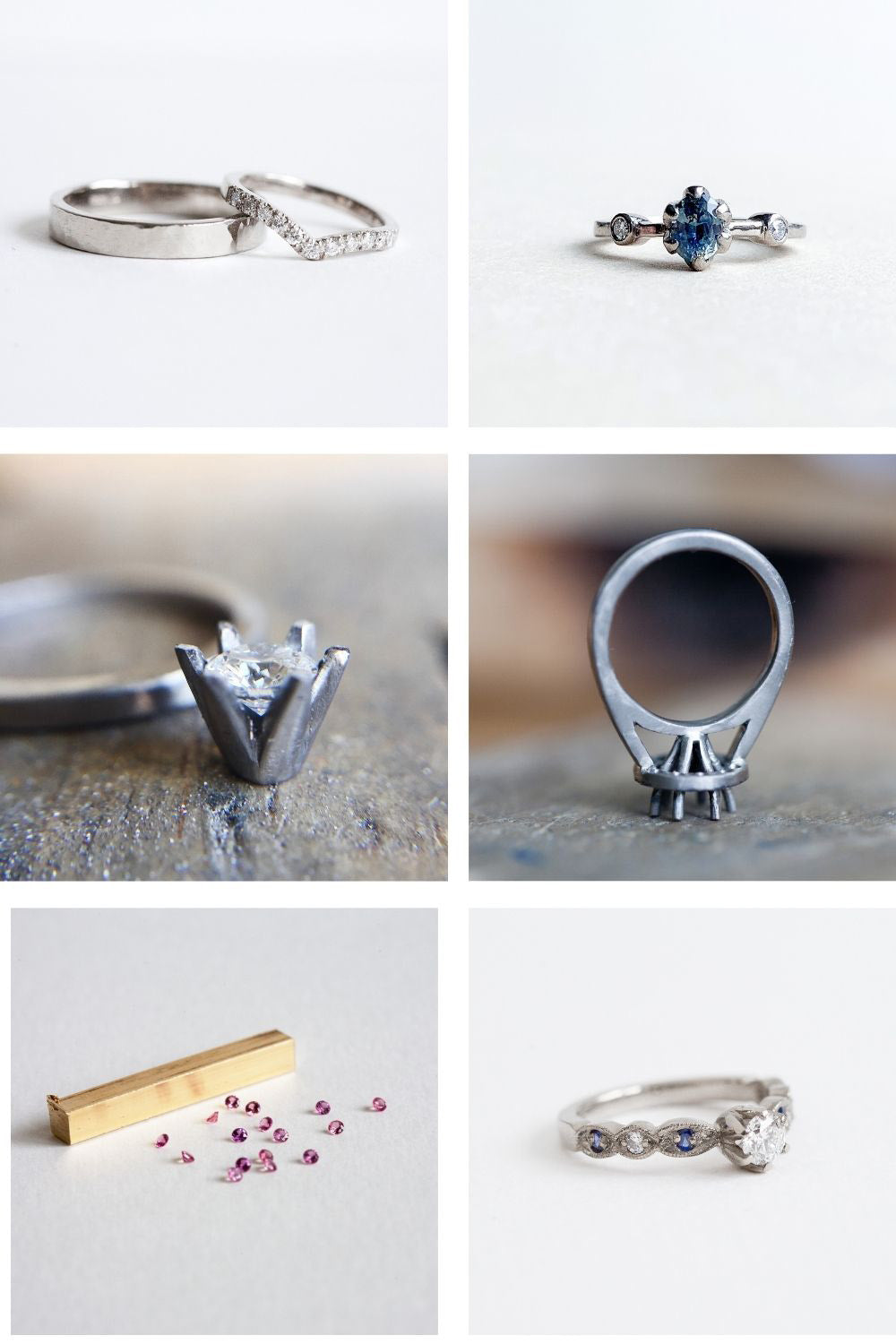 Selection of bespoke designs from Audrey Claude Jewellery