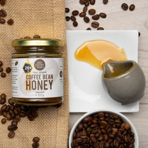 Coffee Bean Honey Active 20+ Raw Organic Latin Honey Shop