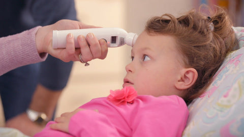 child with fever due to pneumonia