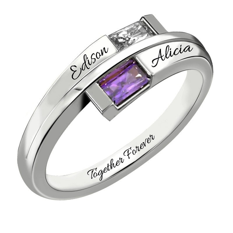personalized birthstone rings for couples