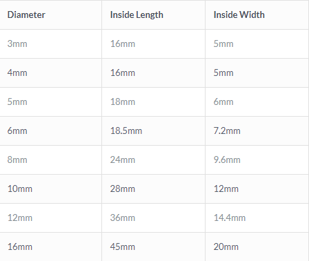 Stainless Steel Short Link Chain Spec Table 166-2