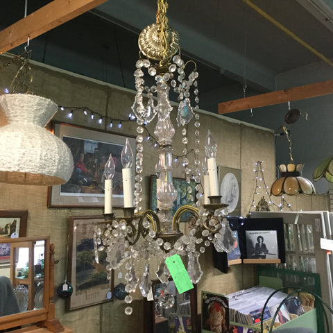 Five Arm Glass Chandelier