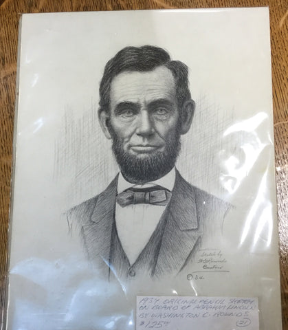 Abraham Lincoln Original Pencil Sketch