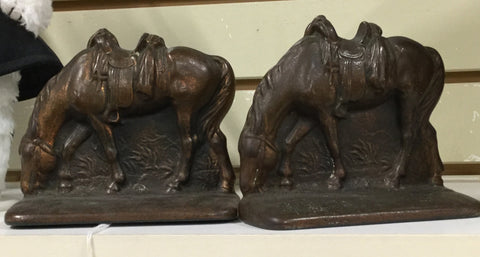 Cast Metal Horse Bookends