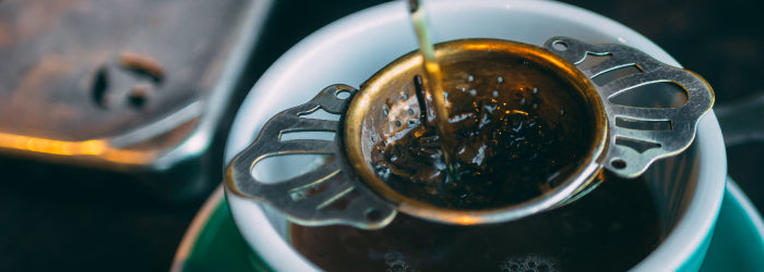 Shallow strainers like this one are best for removing bits from brewed tea as it is poured