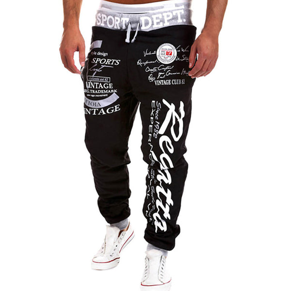 Street fashion men sweatpants male clothes letter printed hip hop hare ...