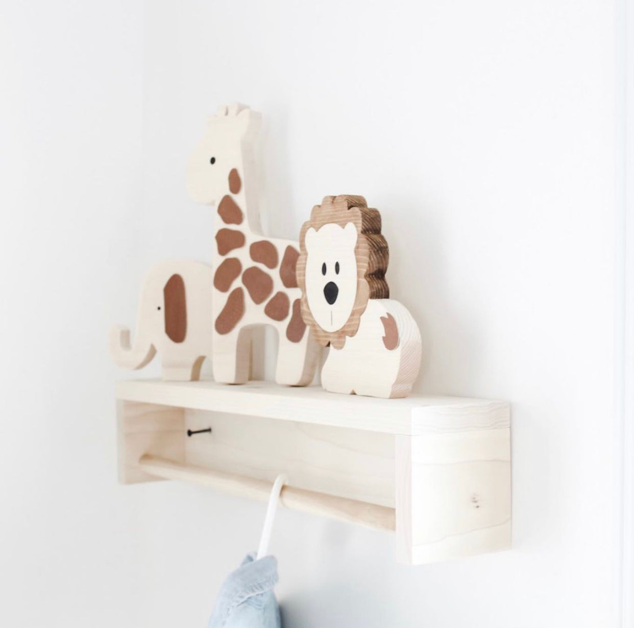 nursery decor wooden shelves