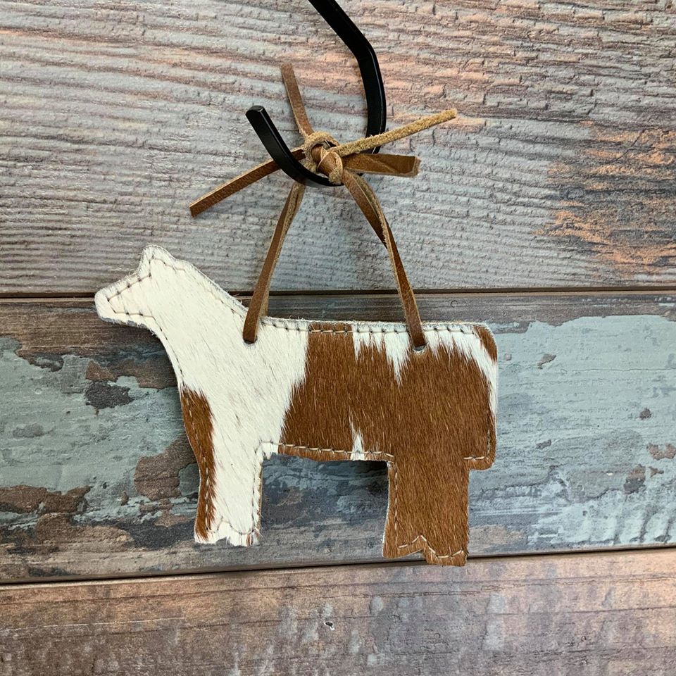 Cowhide Holiday Ornament - Small Cow