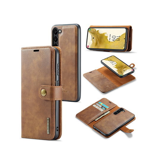 Se Samsung Galaxy S23 Plus - DG.MING&trade; Vintage 2-In-1 Læder Etui M. Cover - Brun hos DeluxeCovers