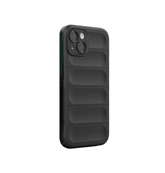 Se iPhone 15 Plus - DeLX&trade; Smart Grip Stødsikkert Cover - Sort hos DeluxeCovers