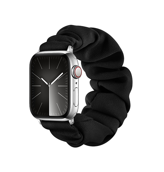 Apple Watch (38/40/SE/41mm) - Scrunchie Stof Dame Rem - Sort