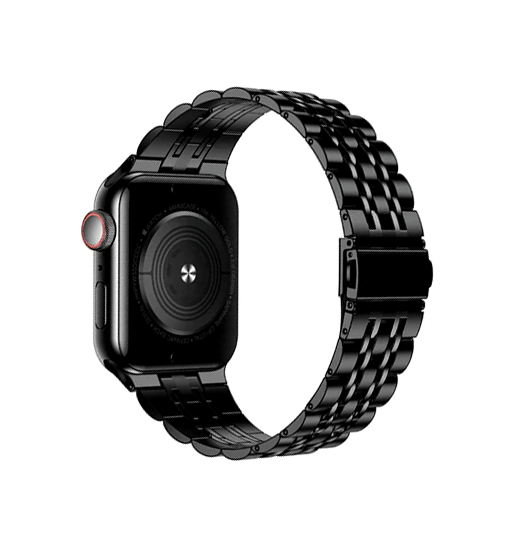 Billede af Apple Watch (42/44/SE/45mm & Ultra) - Butterfly Stål Urlænke - Sort