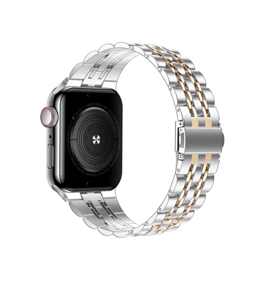 Se Apple Watch (42/44/SE/45mm & Ultra) - Butterfly Stål Urlænke - Sølv/Rose hos DeluxeCovers