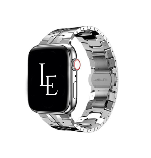 Se Apple Watch (42/44/SE/45mm & Ultra) - L'Empiri&trade; Crono Stål Rem - Sølv hos DeluxeCovers