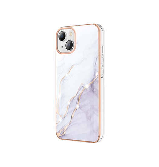 Se iPhone 15 - Deluxe&trade; Marble Silikone Cover - Hvid hos DeluxeCovers