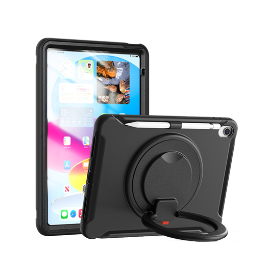 Billede af iPad 10.9" 2022 (10th gen) - DeLX&trade; Robust Stødsikkert Cover m. Kickstand - Sort