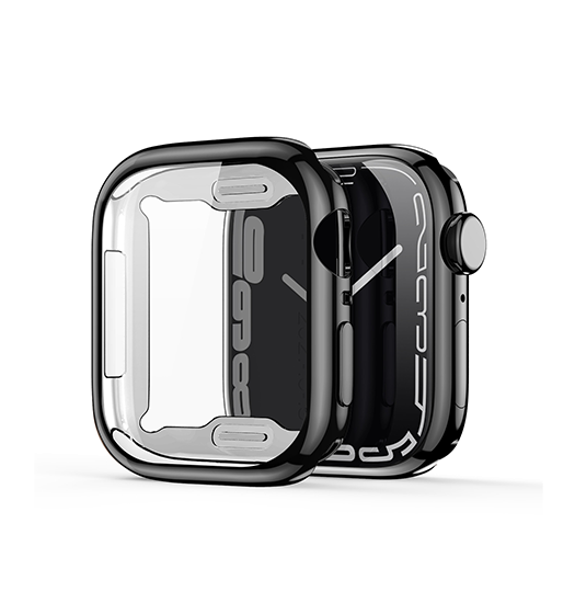Se Apple Watch (38/40/42/44mm) - DeLX&trade; 360° M-Plating Cover - Sort hos DeluxeCovers