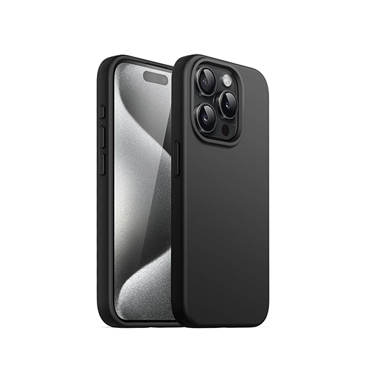 Se iPhone 15 Pro - Deluxe&trade; Soft Touch Silikone Cover - Sort hos DeluxeCovers