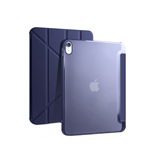 Se iPad 10.9" 2022 (10th gen) - LUX&trade; Multi-Fold Silikone Cover - Navy hos DeluxeCovers