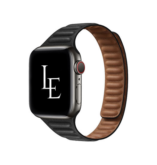 Se Apple Watch (42/44/SE/45mm & Ultra) - L'Empiri&trade; Thin Magnetisk Læder Rem - Sort hos DeluxeCovers