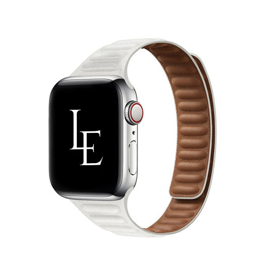 Se Apple Watch (38/40/SE/41mm) - L'Empiri&trade; Thin Magnetisk Læder Rem - Hvid hos DeluxeCovers