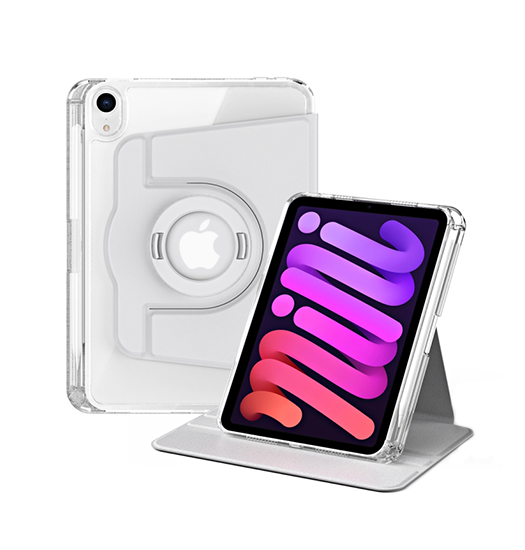 Billede af iPad Mini 6 - Akrylisk 360° Cover m. Stander - Lysegrå