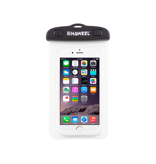 Se iPhone 15 Pro - HAWEEL&trade; Vandtæt Mobilpose til iPhone/Android - Transparent hos DeluxeCovers