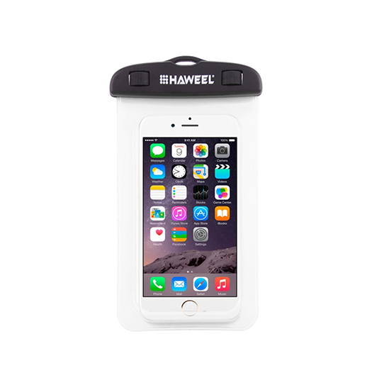 Se iPhone 15 - HAWEEL&trade; Vandtæt Mobilpose til iPhone/Android - Transparent hos DeluxeCovers