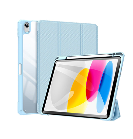 Se iPad 10.9" 2022 (10th gen) - Dux Ducis&trade; Mesh Design Trifold Cover - Blå hos DeluxeCovers