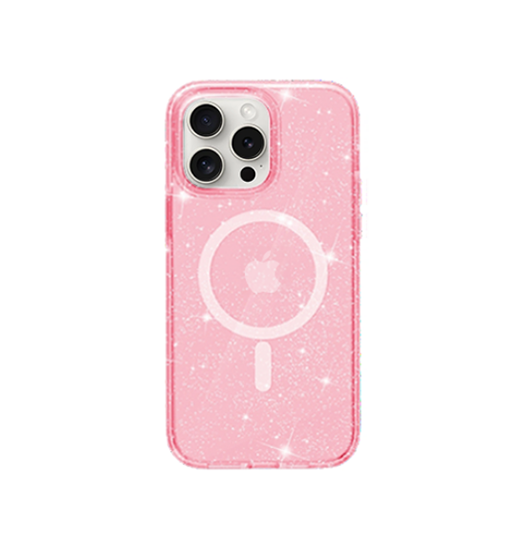 Billede af iPhone 15 Pro - DeLX&trade; Glitter Silikone Cover M. MagSafe - Pink