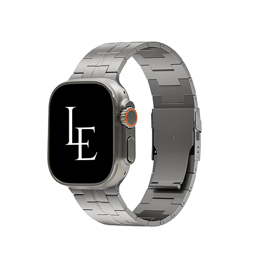 Se Apple Watch (42/44/SE/45mm & Ultra) - L'Empiri&trade; X35 Ægte Titanium Rem - Natural hos DeluxeCovers