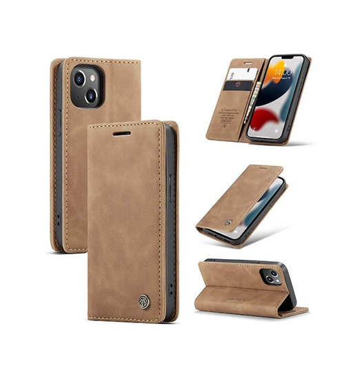 Billede af iPhone 13 Mini - CaseMe&trade; Noble Læder Etui / Pung - Brun