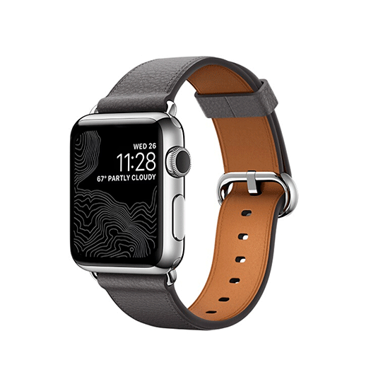 Se Apple Watch (38/40/SE/41mm) - Deluxe&trade; Classic Ægte Læder Rem - Stone hos DeluxeCovers