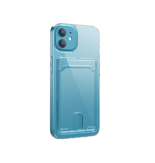 Billede af iPhone 12 Mini - DeLX&trade; Silikone Cover Med Kortholder - Klar/Sort