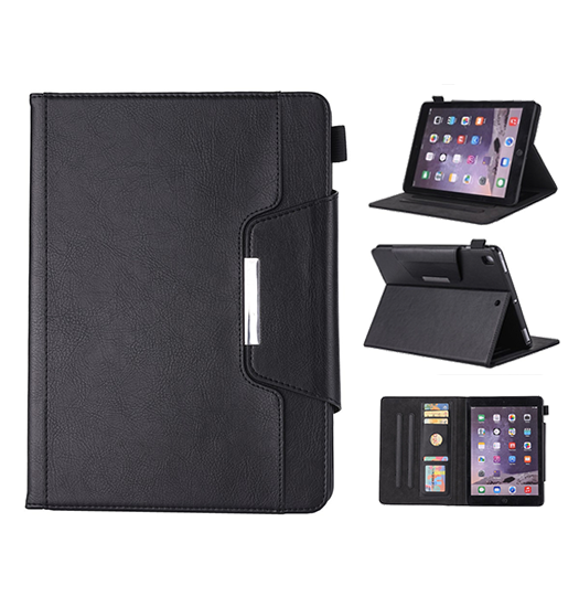 Billede af iPad 10.2&quot; 7/8/9 (2019/2020/2021) Verona&trade; Multietui Ægte Læder Cover - Sort