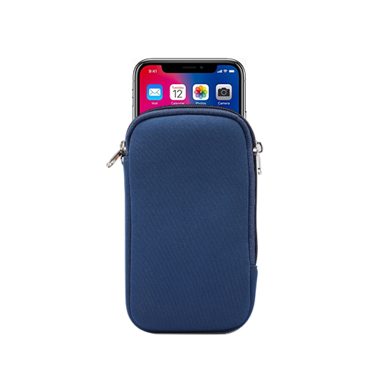 Se Samsung Galaxy S22 - Simple Nylon Sleeve Etui M. Lynlås - Navy / Blå hos DeluxeCovers