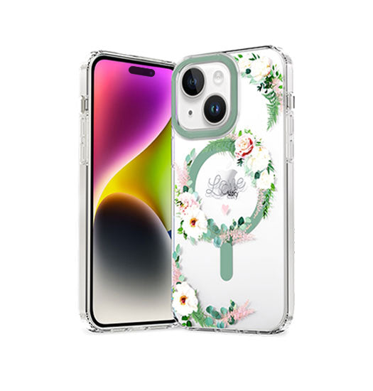 Billede af iPhone 15 - LUX&trade; MagSafe Silikone Cover - Floral