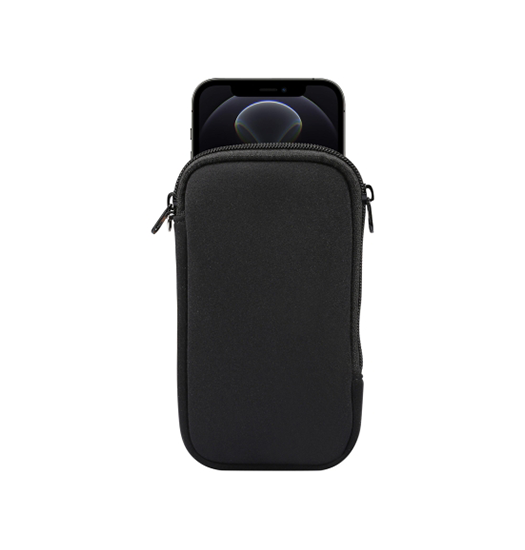 Billede af iPhone 15 Plus - Simple Nylon Sleeve Etui M. Lynlås - Jet Black