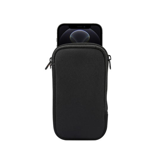 Se iPhone 15 Pro Max - Simple Nylon Sleeve Etui M. Lynlås - Jet Black hos DeluxeCovers