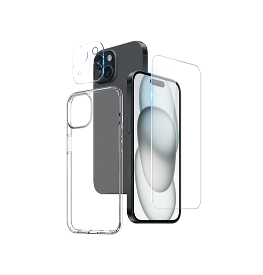 Billede af iPhone 15 Plus - 3-i-1 Beskyttelsesæt Cover & Beskyttelsesglas