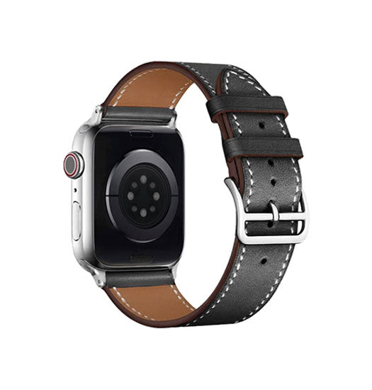 Se Apple Watch (38/40/SE/41mm) - IMAK&trade; Exhil Læder Rem - Sort hos DeluxeCovers