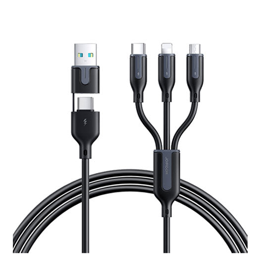 Billede af JOYROOM&trade; 3-i-2 USB-A+USB-C til Lightning / USB-C / MicroUSB - 1.2M