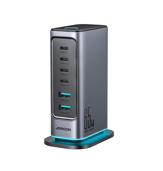 Billede af JOYROOM&trade; 6 Ports Strøm Station - 65W - Sort