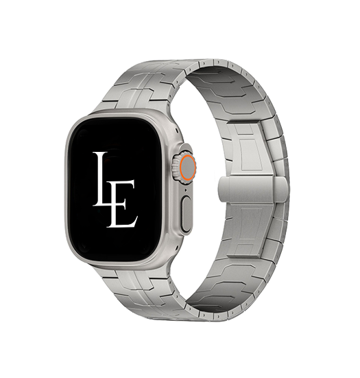 Billede af Apple Watch (42/44/SE/45mm & Ultra) - L'Empiri&trade; X36 Ægte Titanium Rem - Sølv