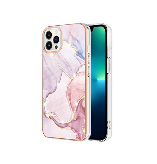 Se iPhone 15 Pro - Deluxe&trade; Marble Silikone Cover - Rosa hos DeluxeCovers