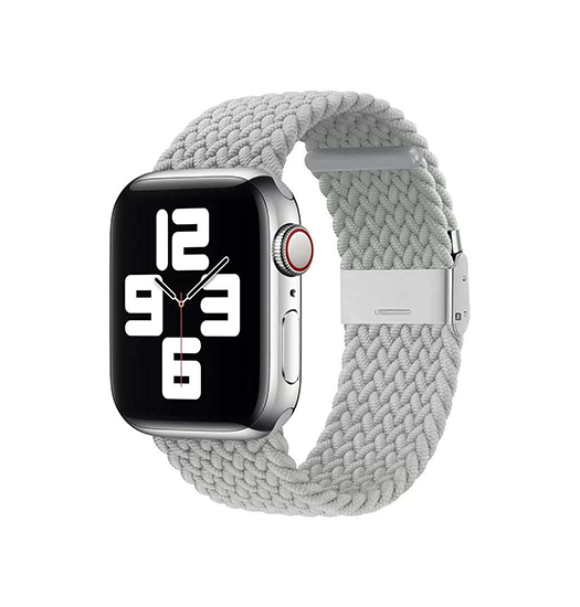 Se Apple Watch (42/44/SE/45mm & Ultra) - Deluxe&trade; Flettet Nylon Rem - Hvid hos DeluxeCovers