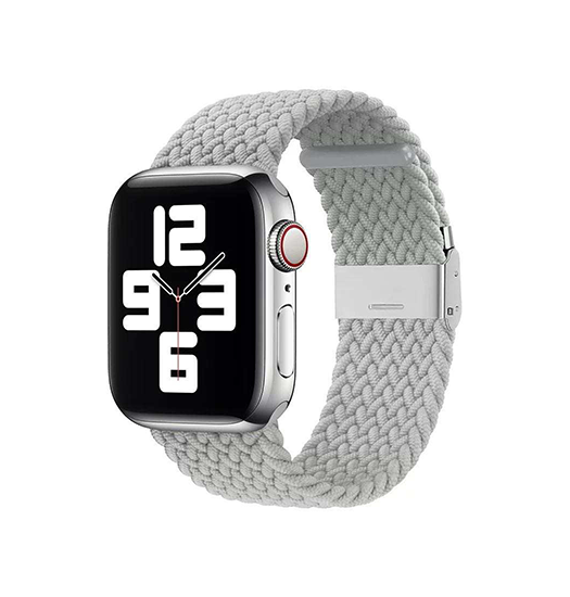 Billede af Apple Watch (38/40/SE/41mm) - Deluxe&trade; Flettet Nylon Rem - Hvid