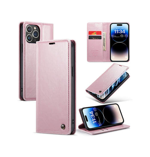 Billede af iPhone 15 Pro Max - CaseMe&trade; Classic Læder Etui/Pung - Rose